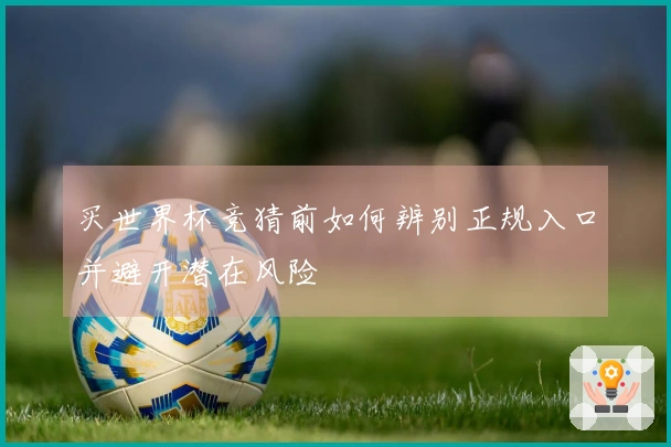 买世界杯竞猜前如何辨别正规入口并避开潜在风险